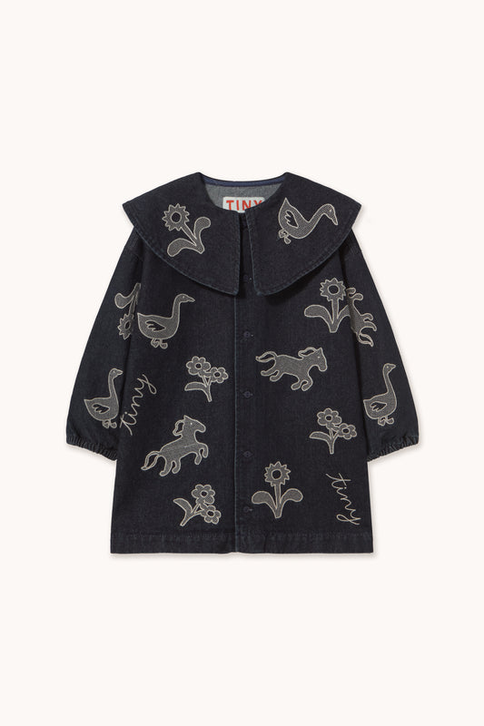 Horses & Flowers Denim Dress