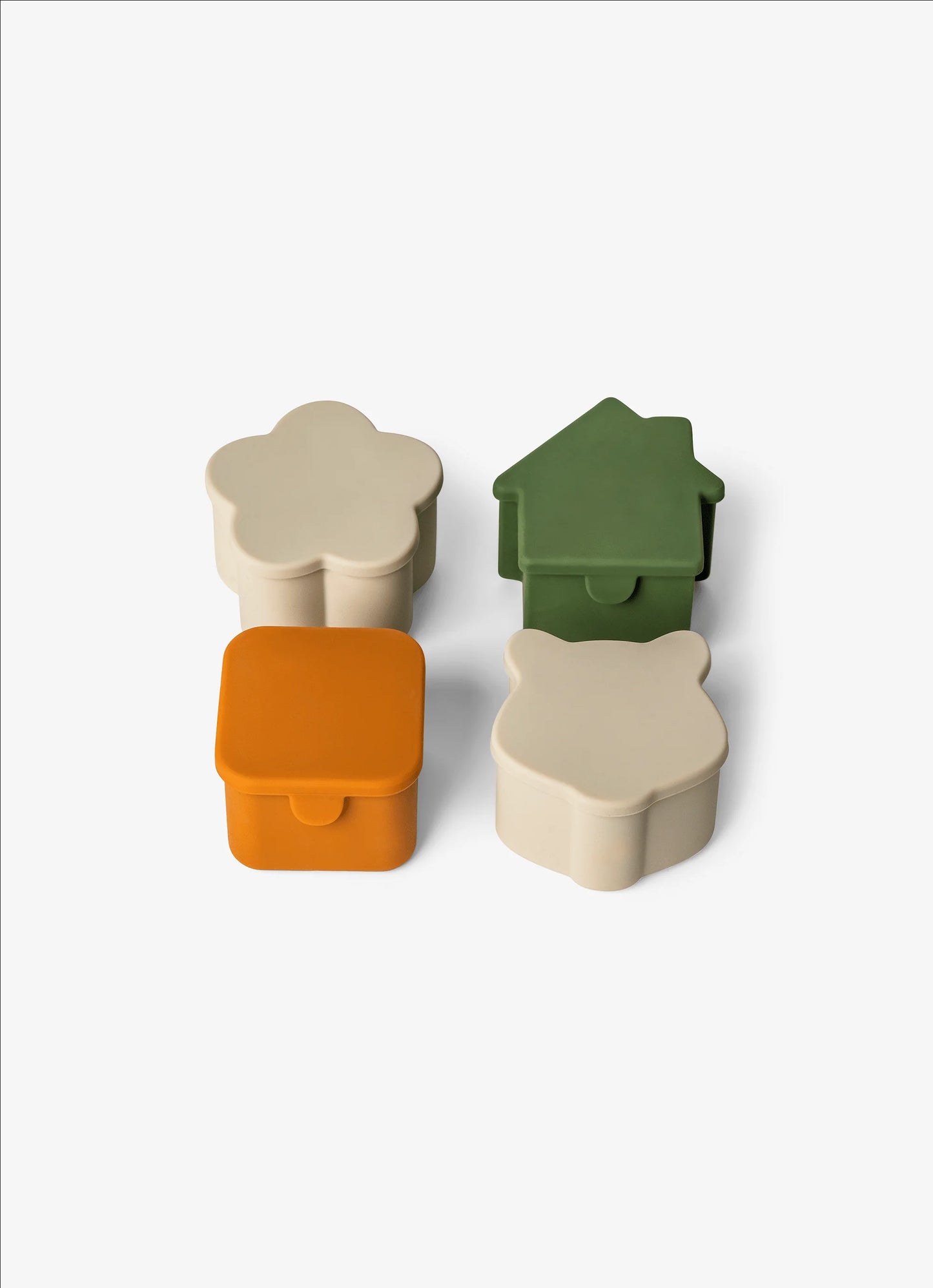 Silicone Lunchbox Organizers (Set of 4) - Caramel/Green/Grey