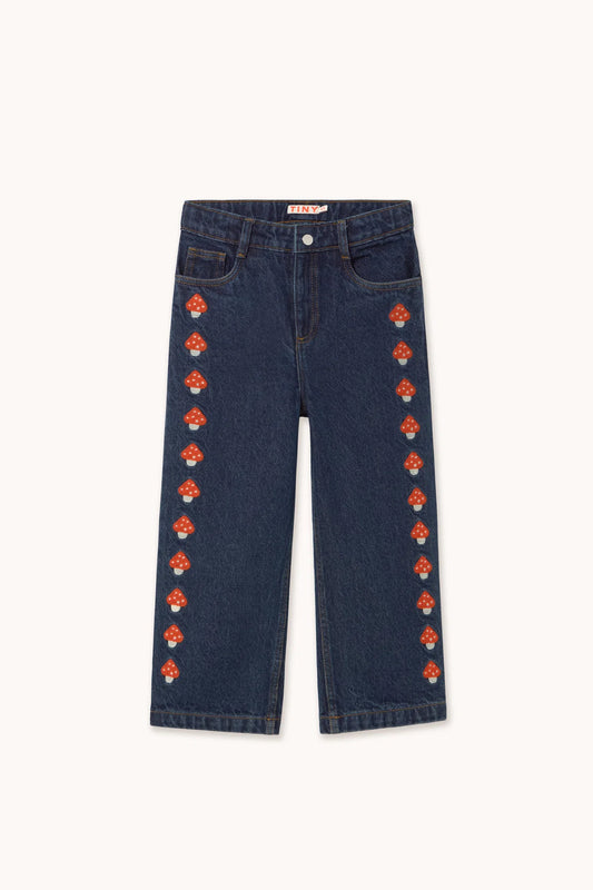 Mini Mushroom Embroidered Jeans