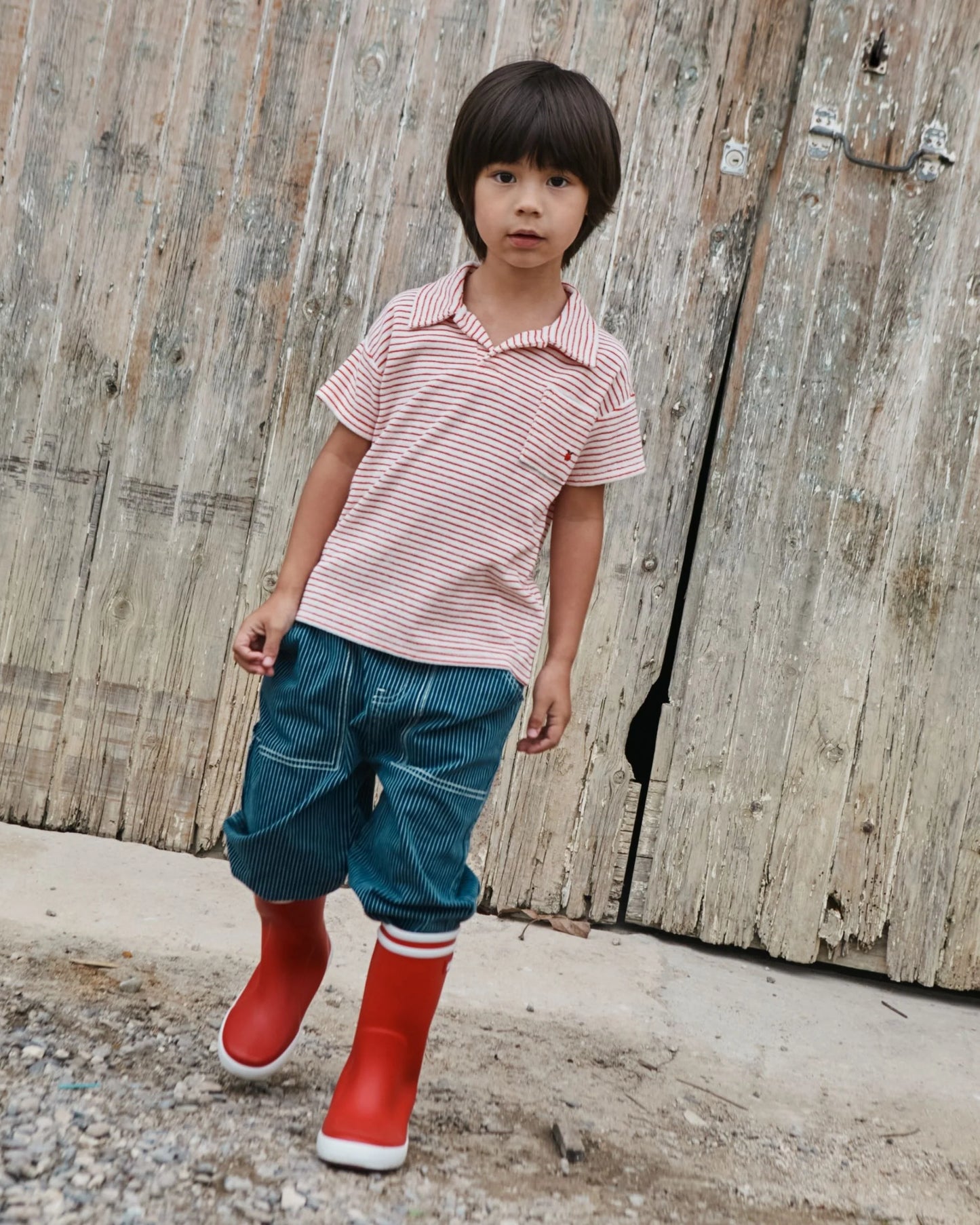 Striped Polo - Red