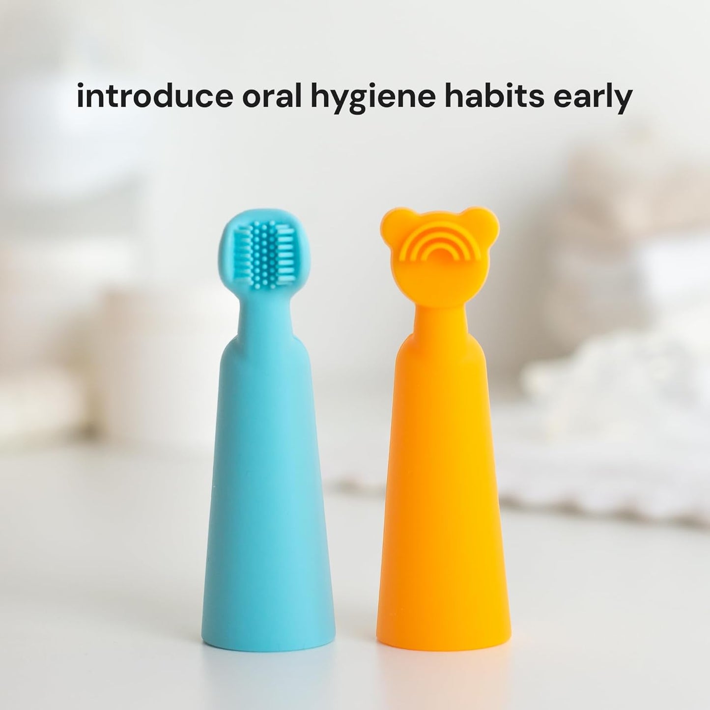 Baby Finger Brush & Tongue Scraper - blue/orange