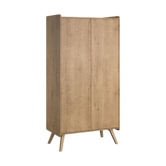 Vintage 2-Door Wardrobe - Oak