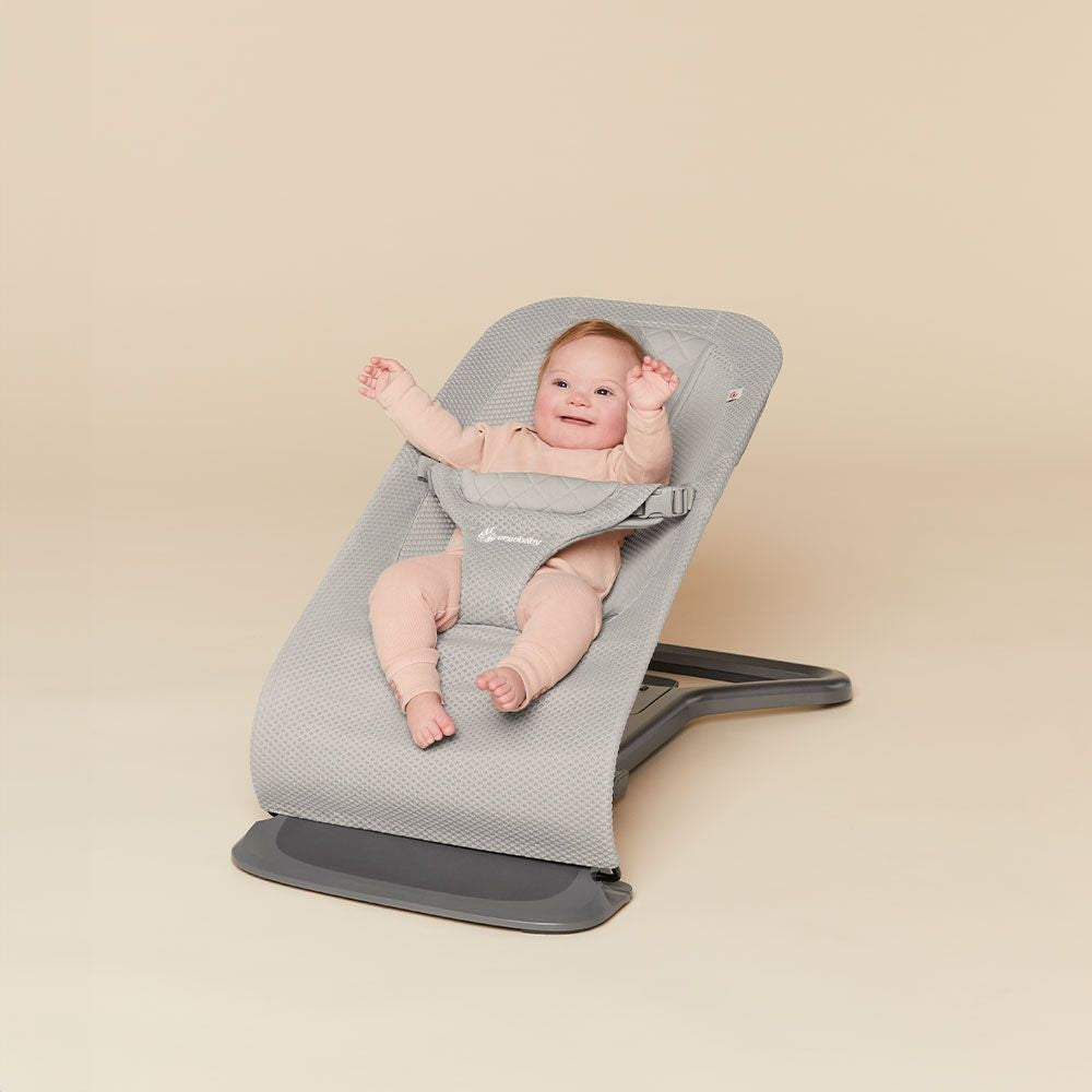 Evolve 3-in-1 Mesh Baby Bouncer - Light Grey