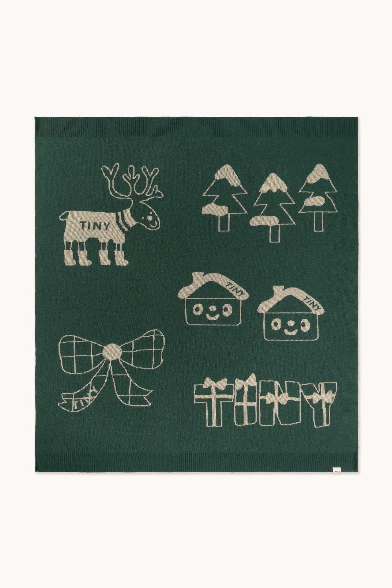 Xmas Tiny Town Knit Blanket