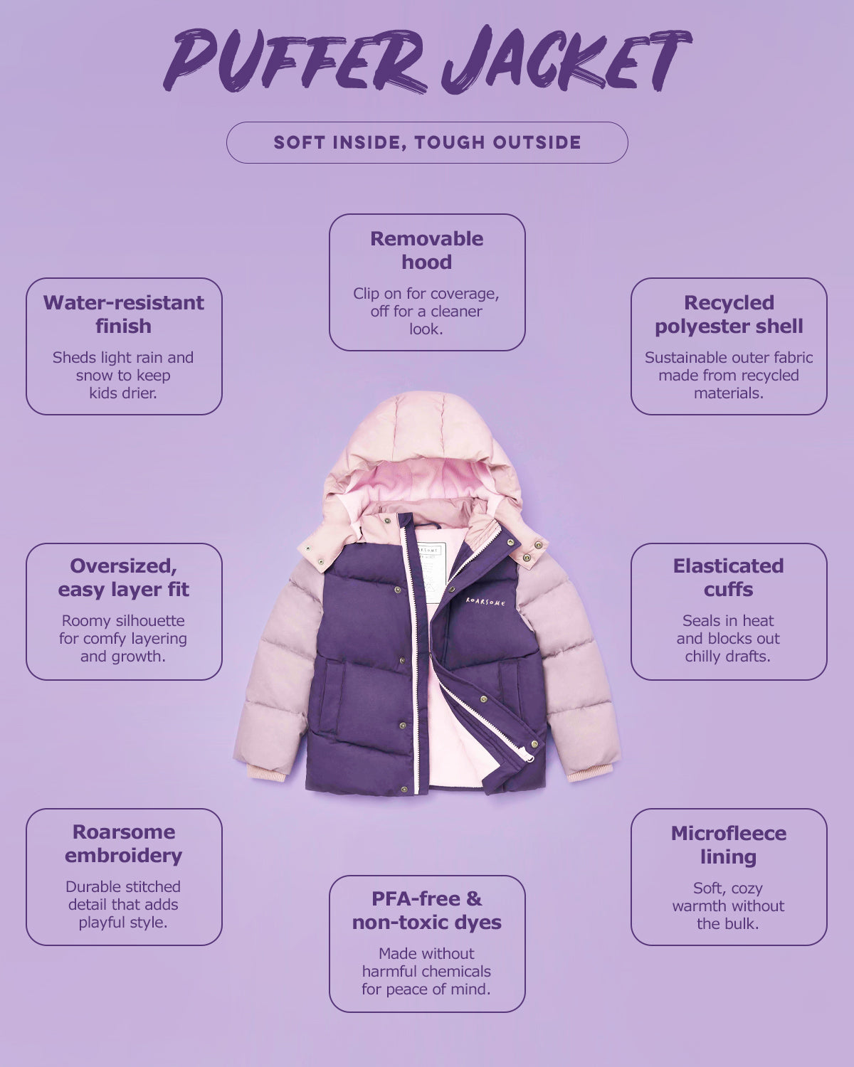 Puffer Snow Jacket - Purple