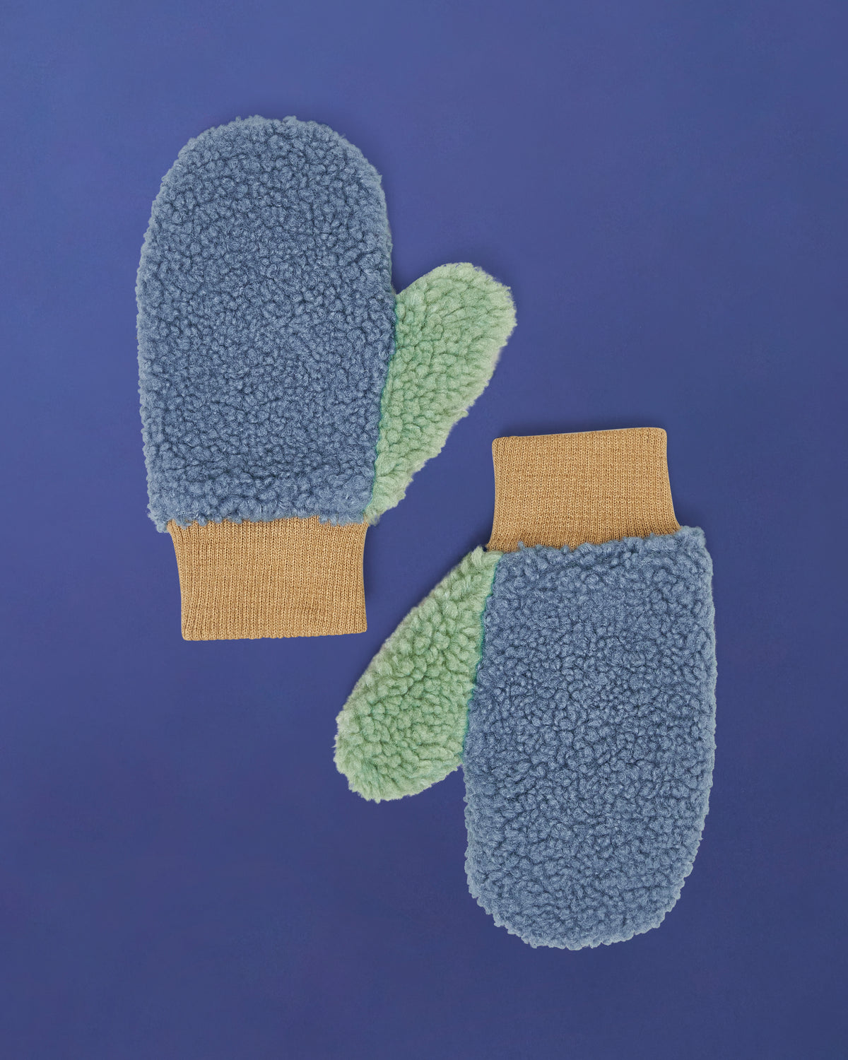 Fleece Mittens - Blue