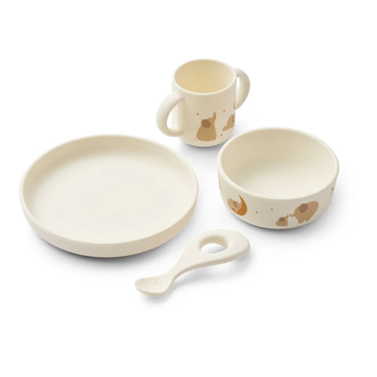 Vivi Printed Tableware Set - Elephant / Creme de la Creme