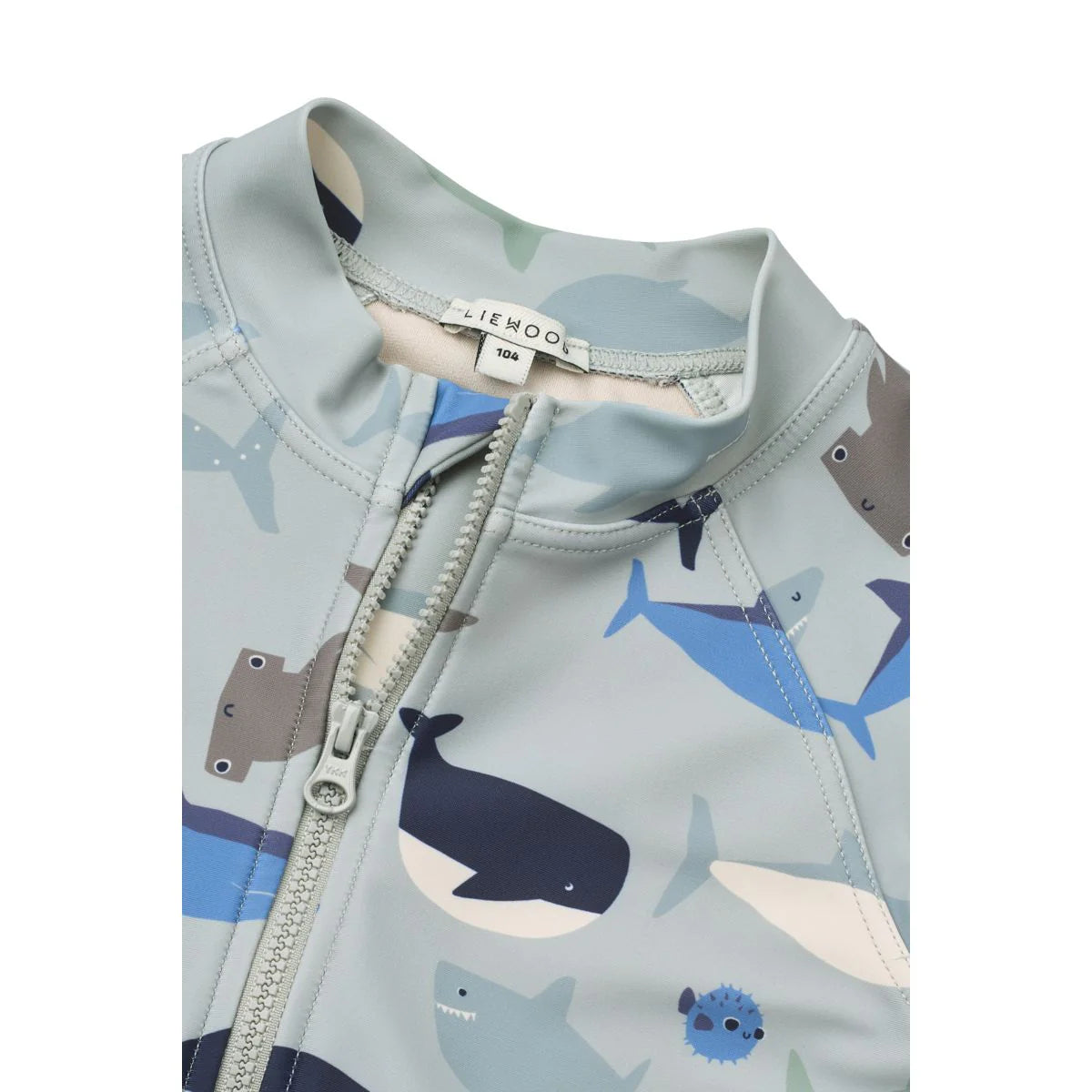 Max Printed Swim Jumpsuit - Shark / Dove Blue