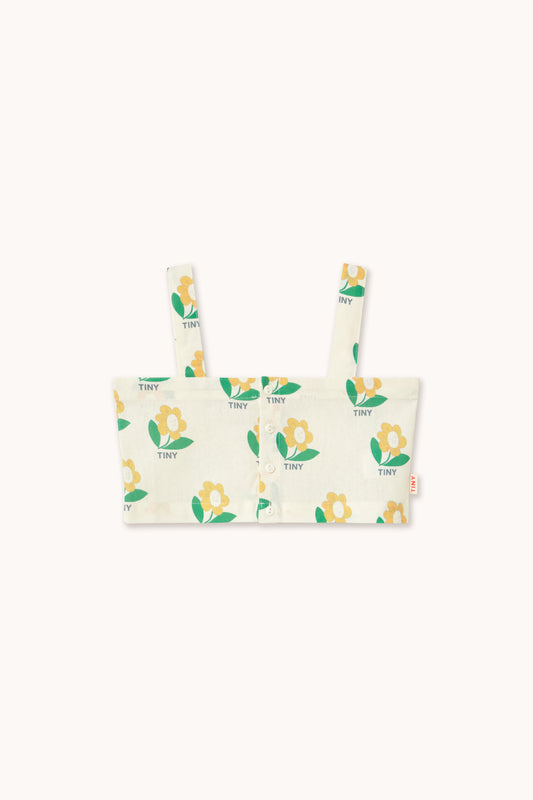 Tiny Flower Linen Crop Top