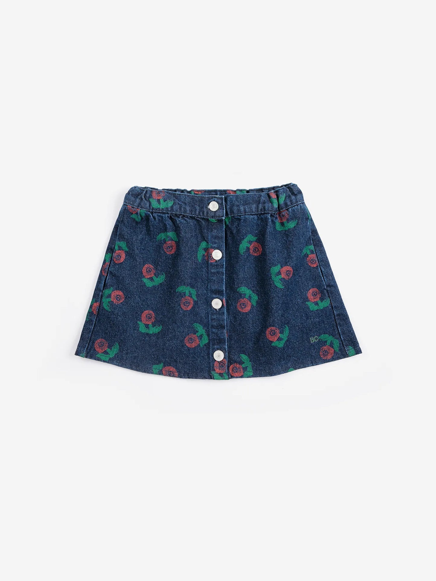 Stamp Bloom Denim Skirt