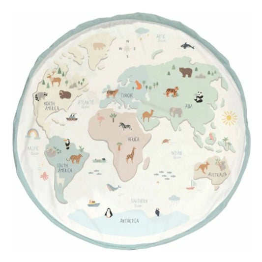 noomad: Playmat & Toy Bag - World Map Colored