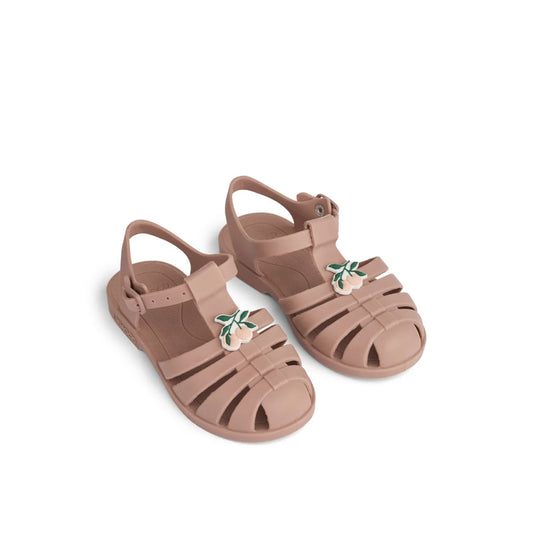 Bre Sandals with Charms - Peach / Dark Rose