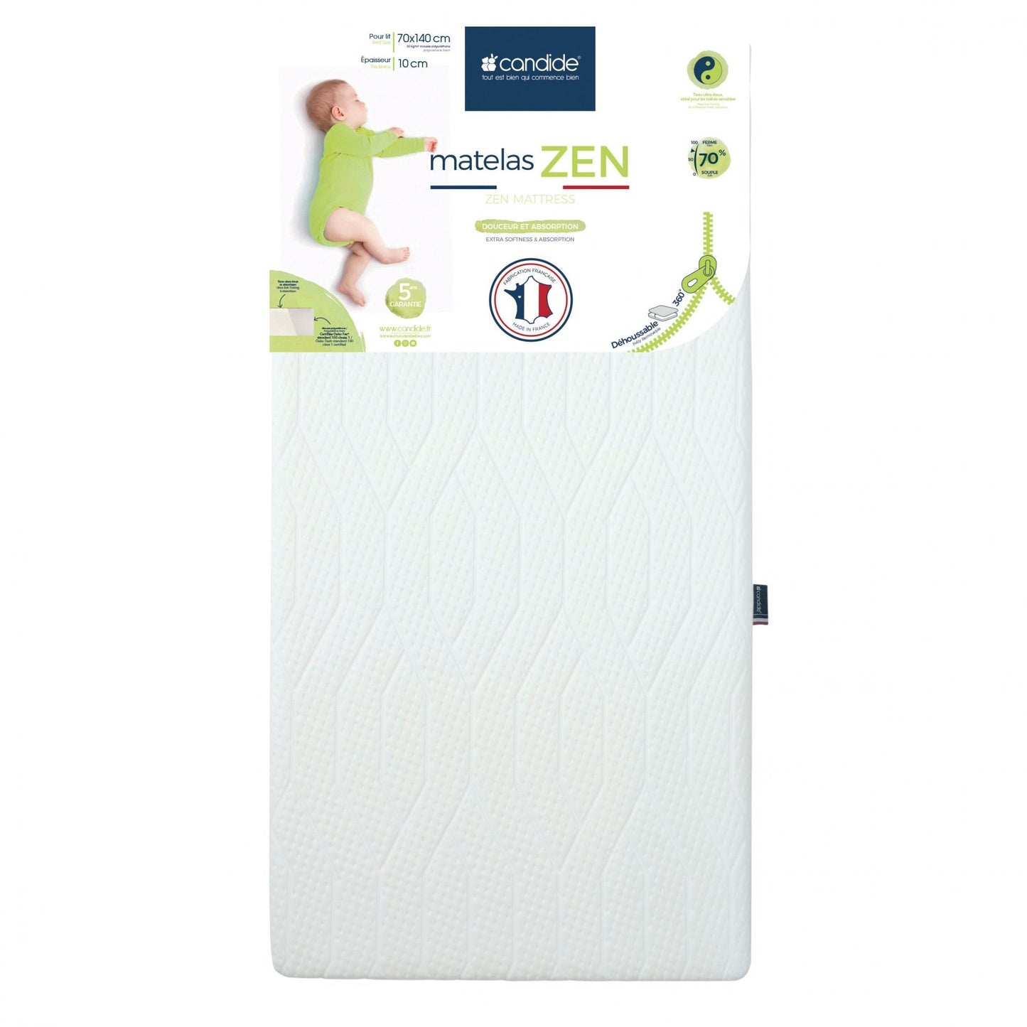 Candide Zen 360° Mattress - 70x140x10 cm