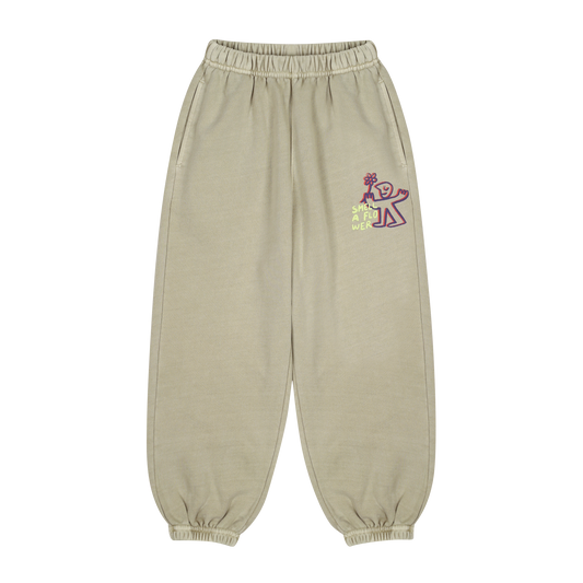 Flower Aladdin Pants - Khaki