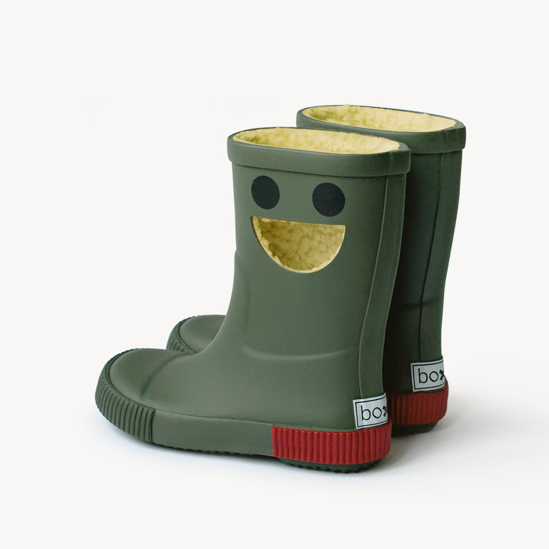 Wistiti Fleece Lined Rainboots - Forest Green