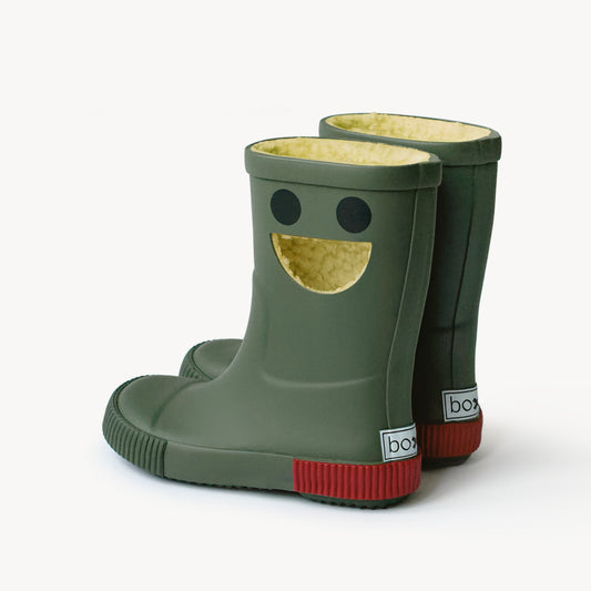 Wistiti Fleece Lined Rainboots - Forest Green