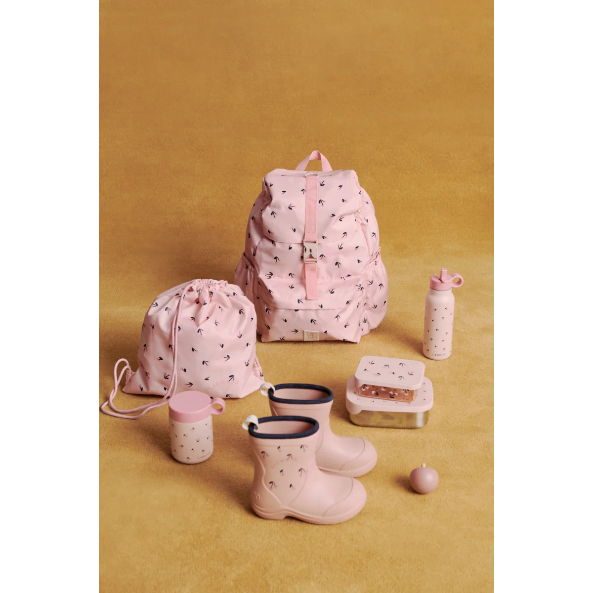 Johnny School Backpack - Cherry Heart / Rosey