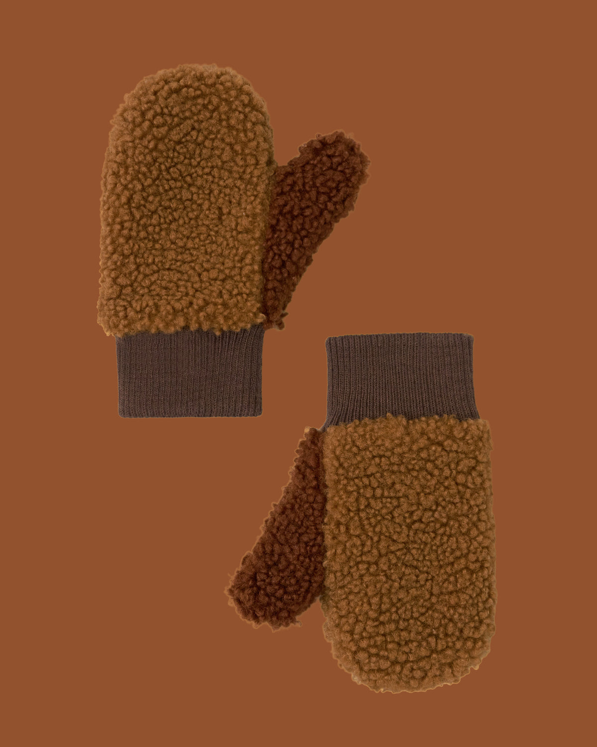 Fleece Mittens - Brown