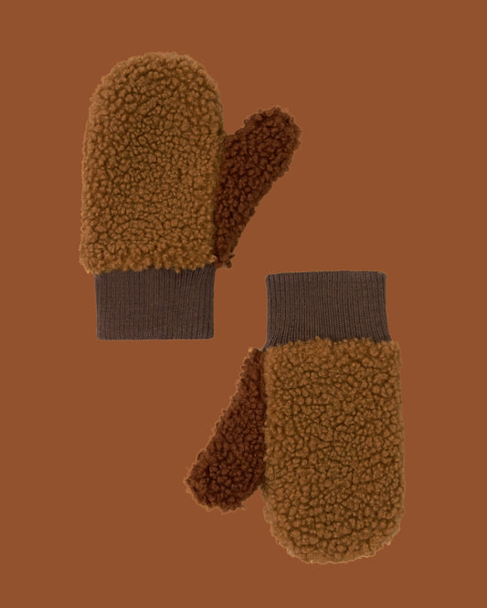 Fleece Mittens - Brown