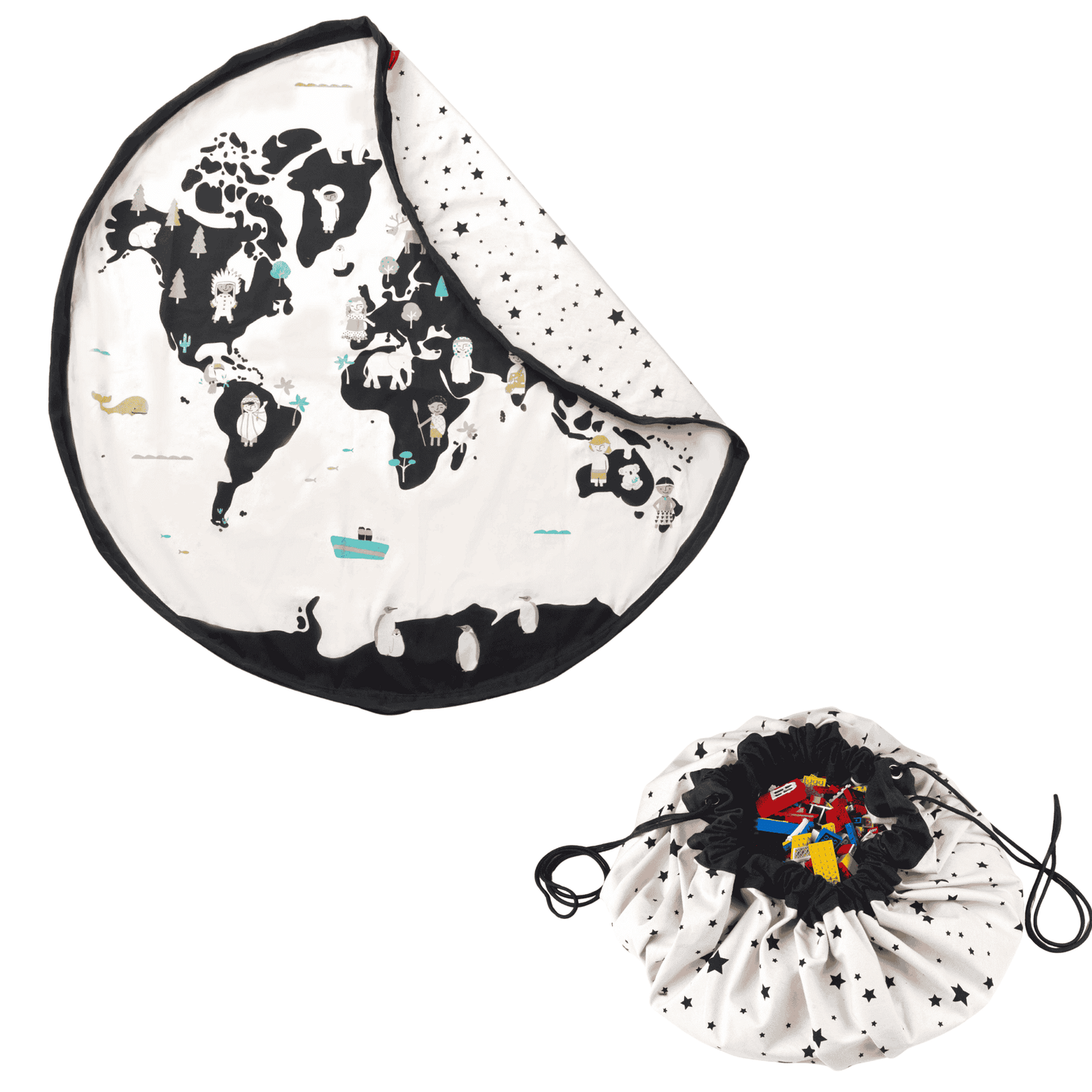 noomad: Playmat & Toy Bag - World Map/Stars