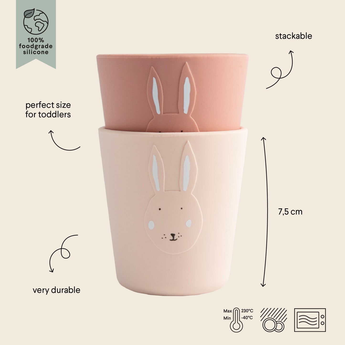 Silicone cup 2-pack - Mrs. Rabbit