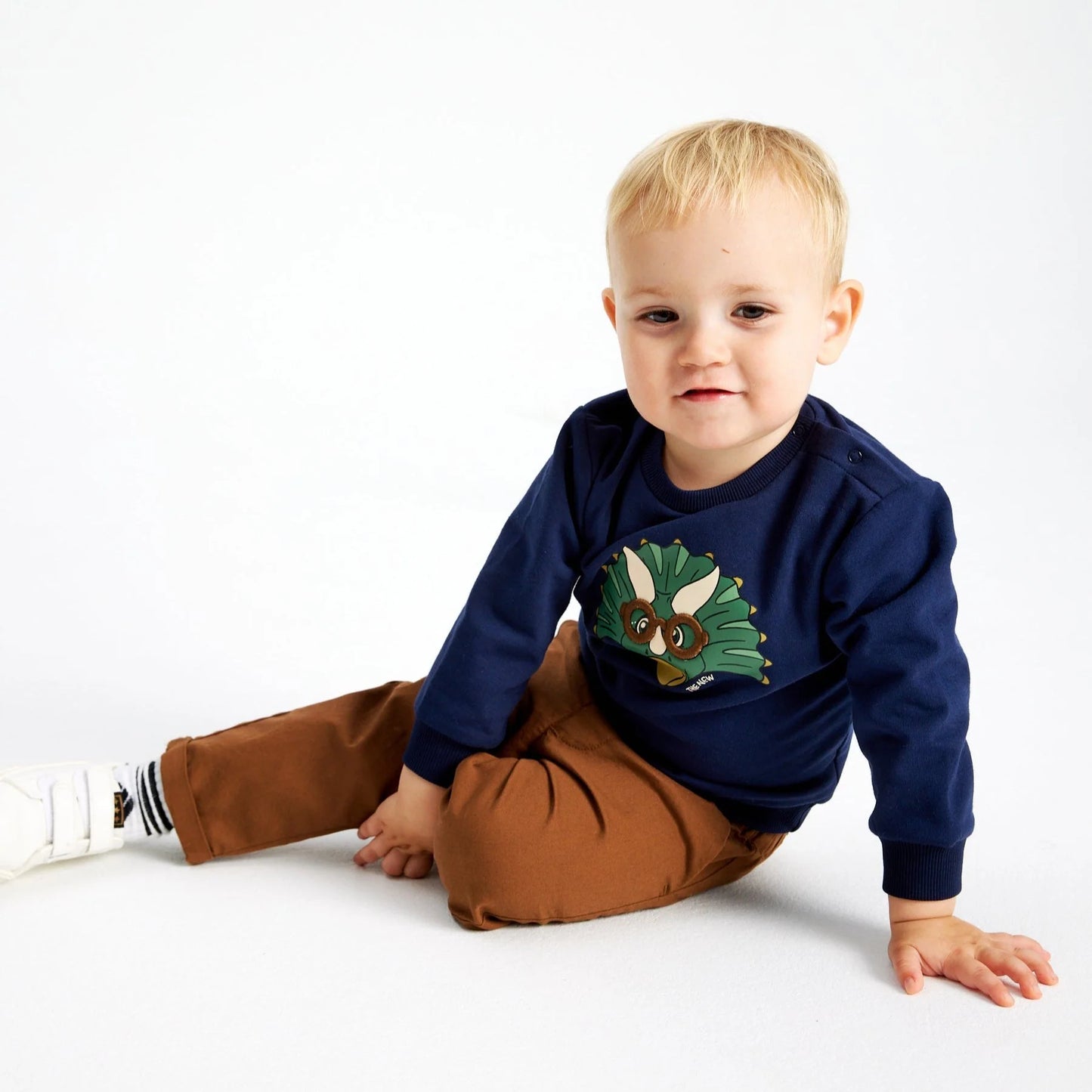 Dino Baby Sweater - Navy