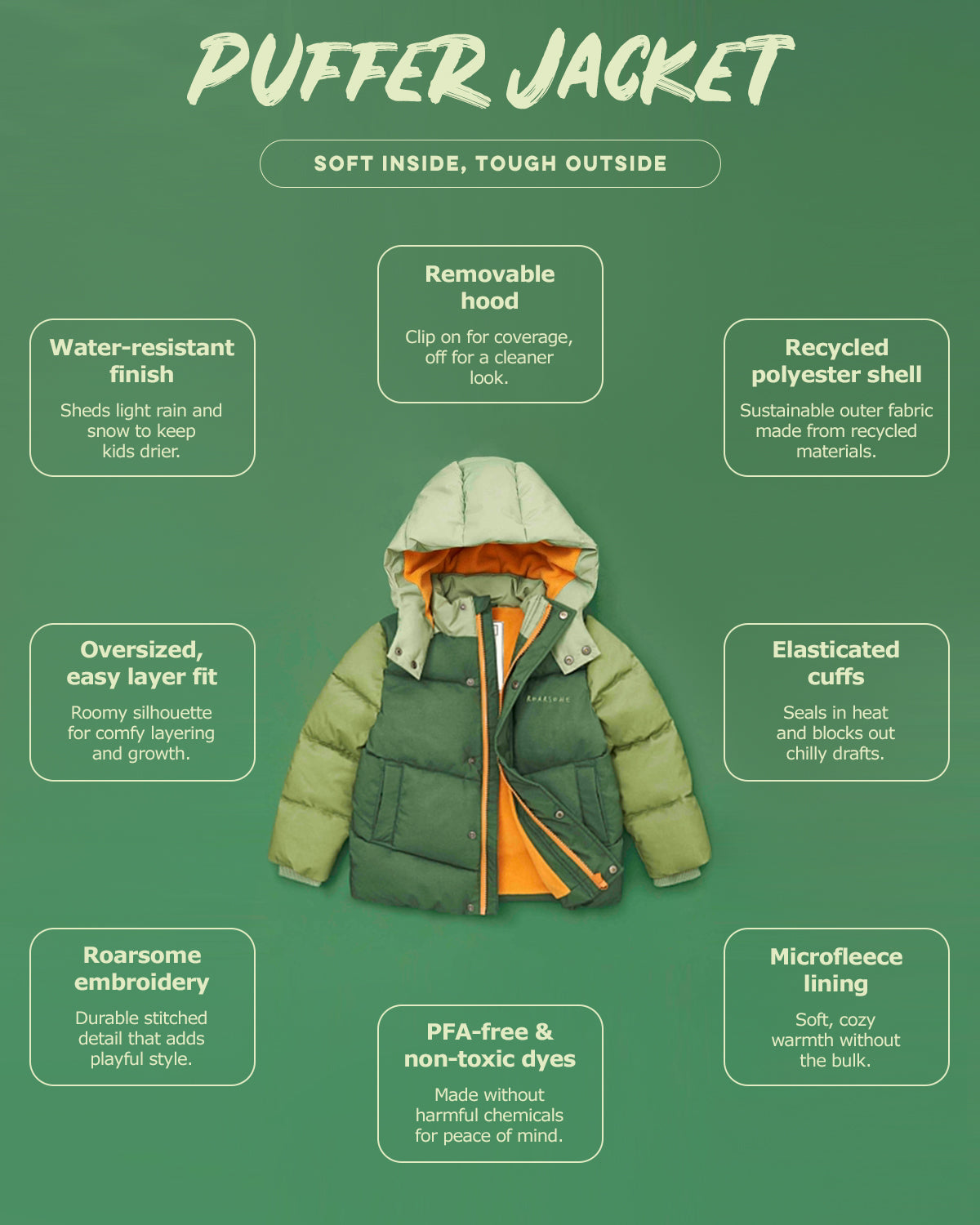Puffer Snow Jacket - Brown