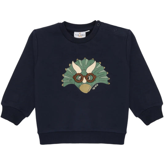 Dino Baby Sweater - Navy