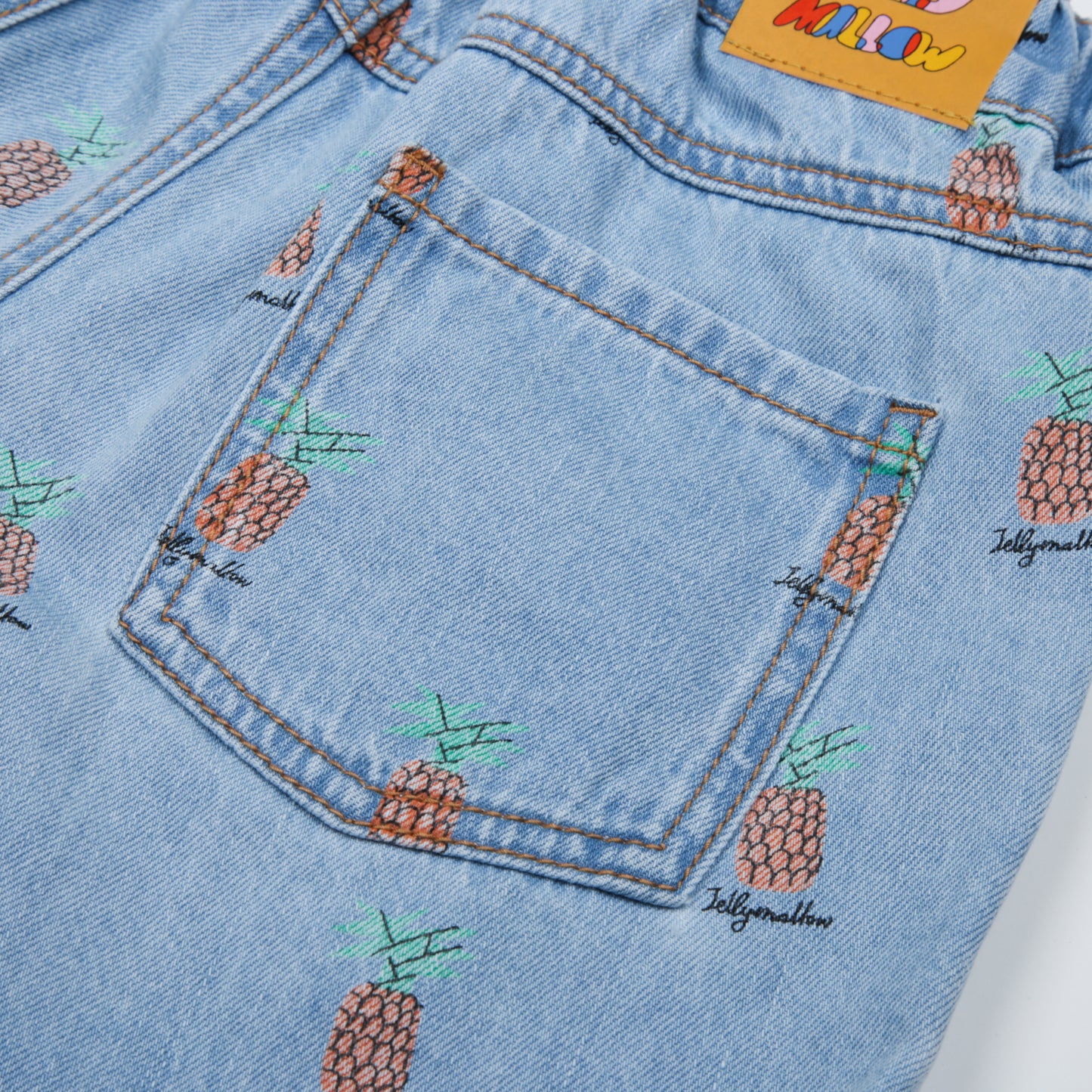 Pineapple Denim Shorts