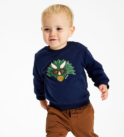 Dino Baby Sweater - Navy