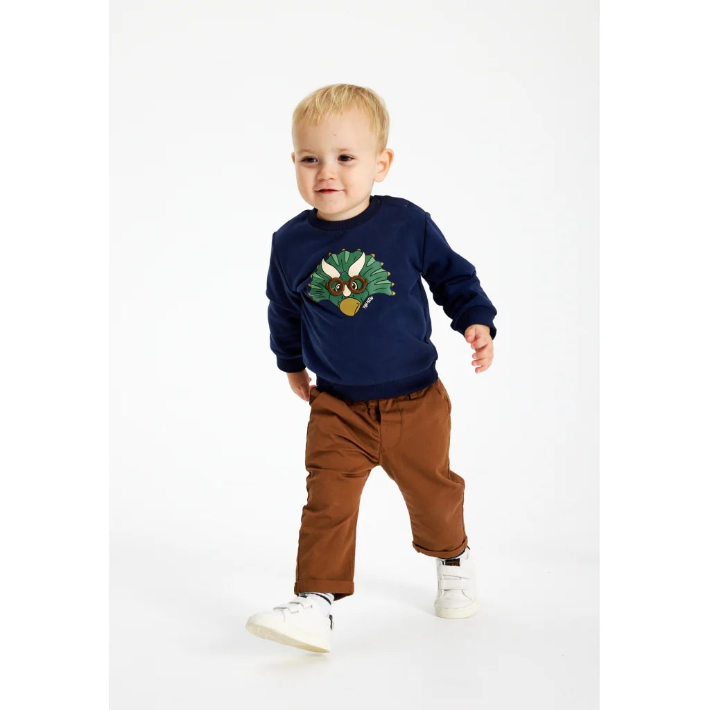 Dino Baby Sweater - Navy