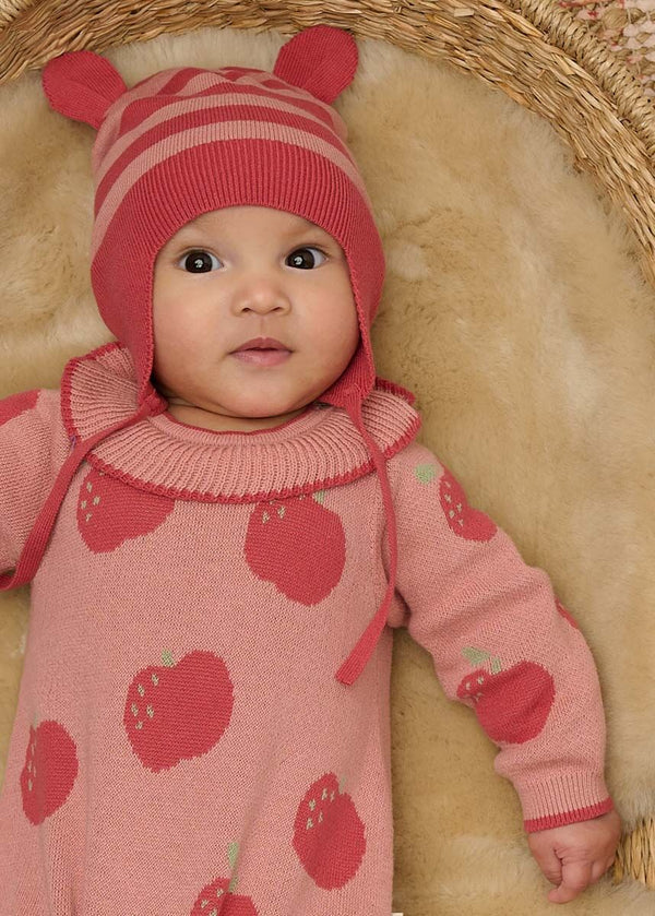 Apple Knit Baby Set - Rosy