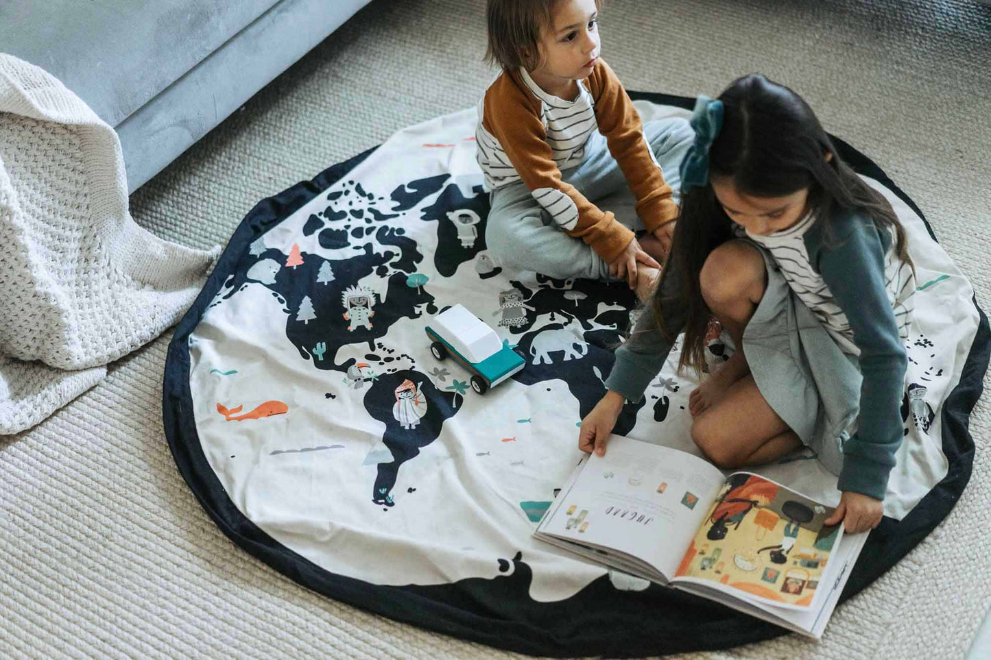 noomad: Playmat & Toy Bag - World Map/Stars