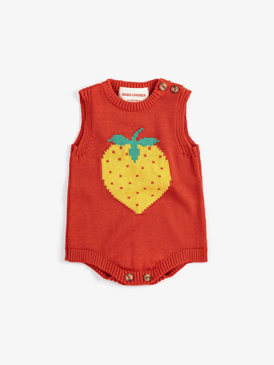 Strawberry Knitted Baby Romper