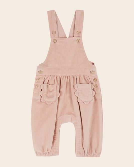 Pink Velvet Baby Overalls