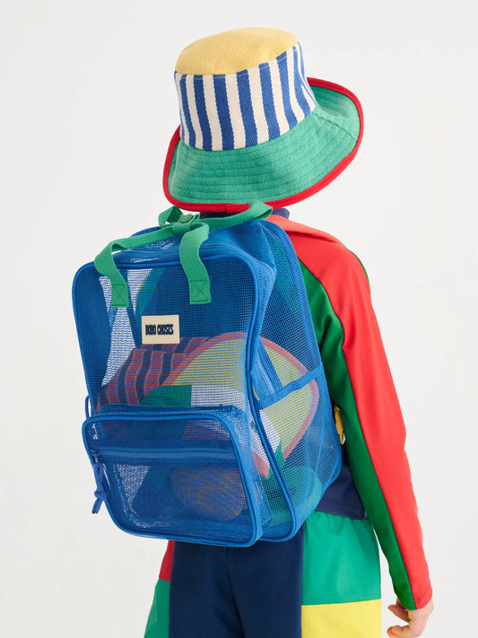 Color Block Mesh Backpack