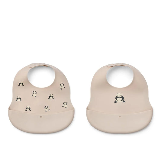 Ember Printed Bib 2-pack - Panda / Sandy