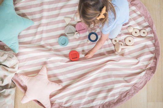 noomad: Playmat & Toy Bag - Pink Stripes