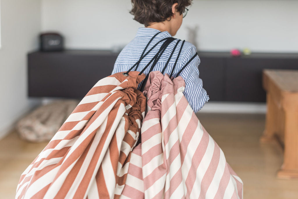 noomad: Playmat & Toy Bag - Pink Stripes