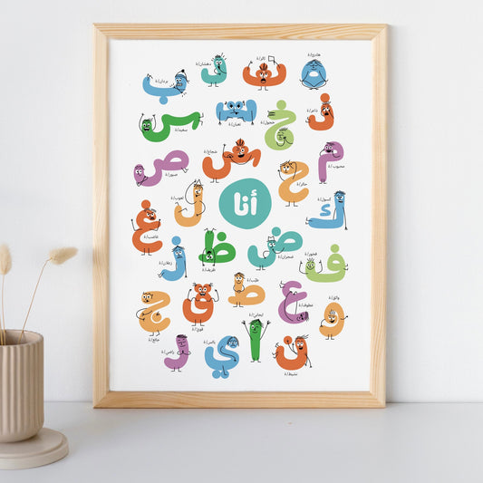 Arabic Alphabet Poster (no frame)