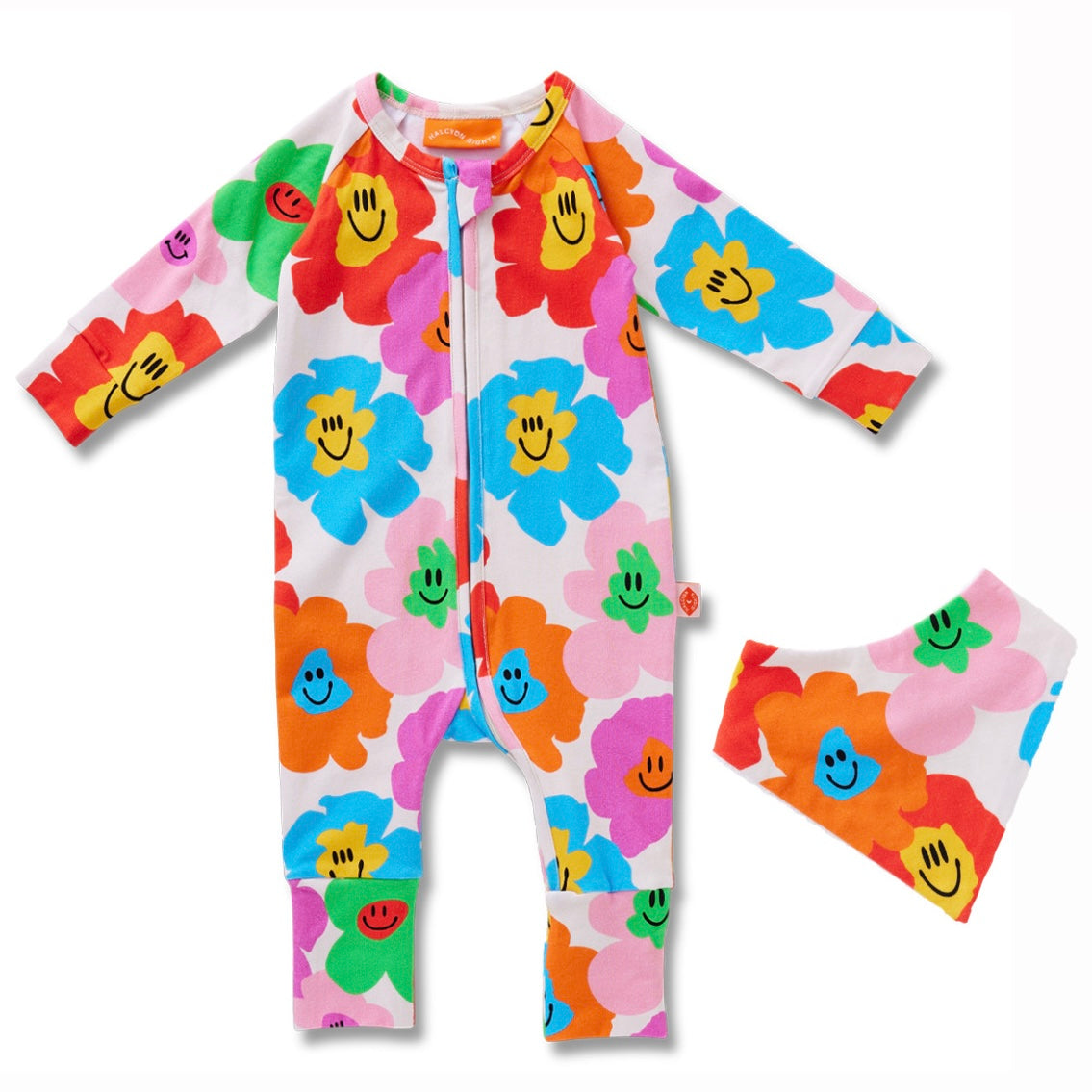 Hej Blomma! Long Sleeve Playsuit & Bib Set