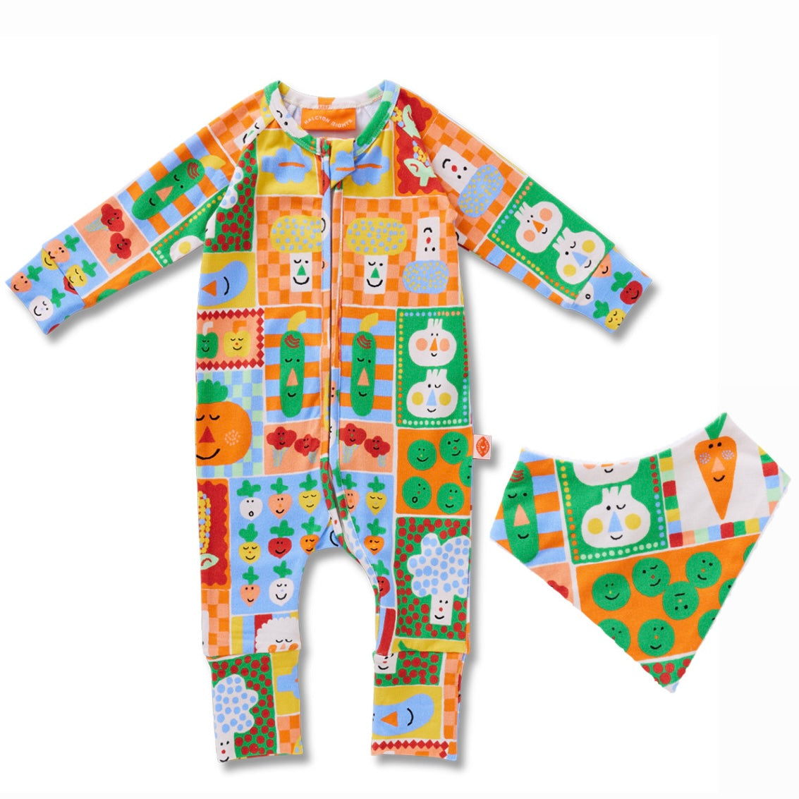 Pocket Patch Long Sleeve Playsuit & Bib Set