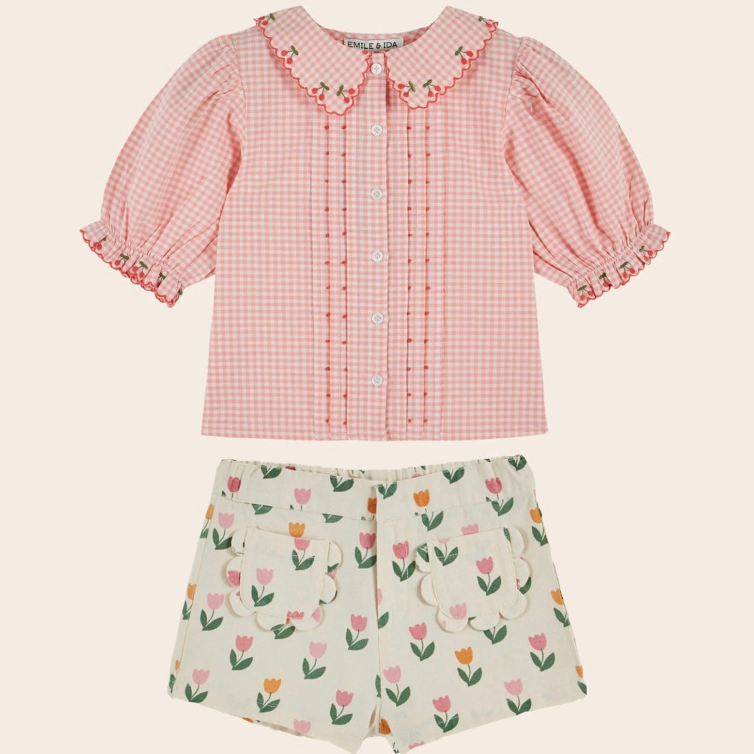 Gingham Tulips Set