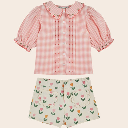 Gingham Tulips Set