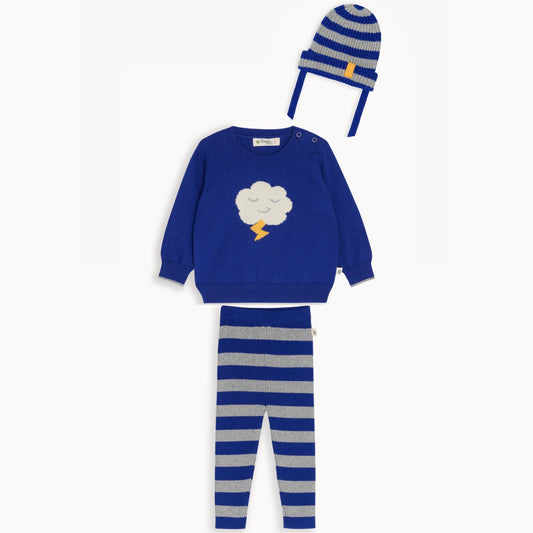 Cloud Knit Set with 5% Cashmere - Blue