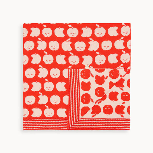 Apple Knit Blanket - Red