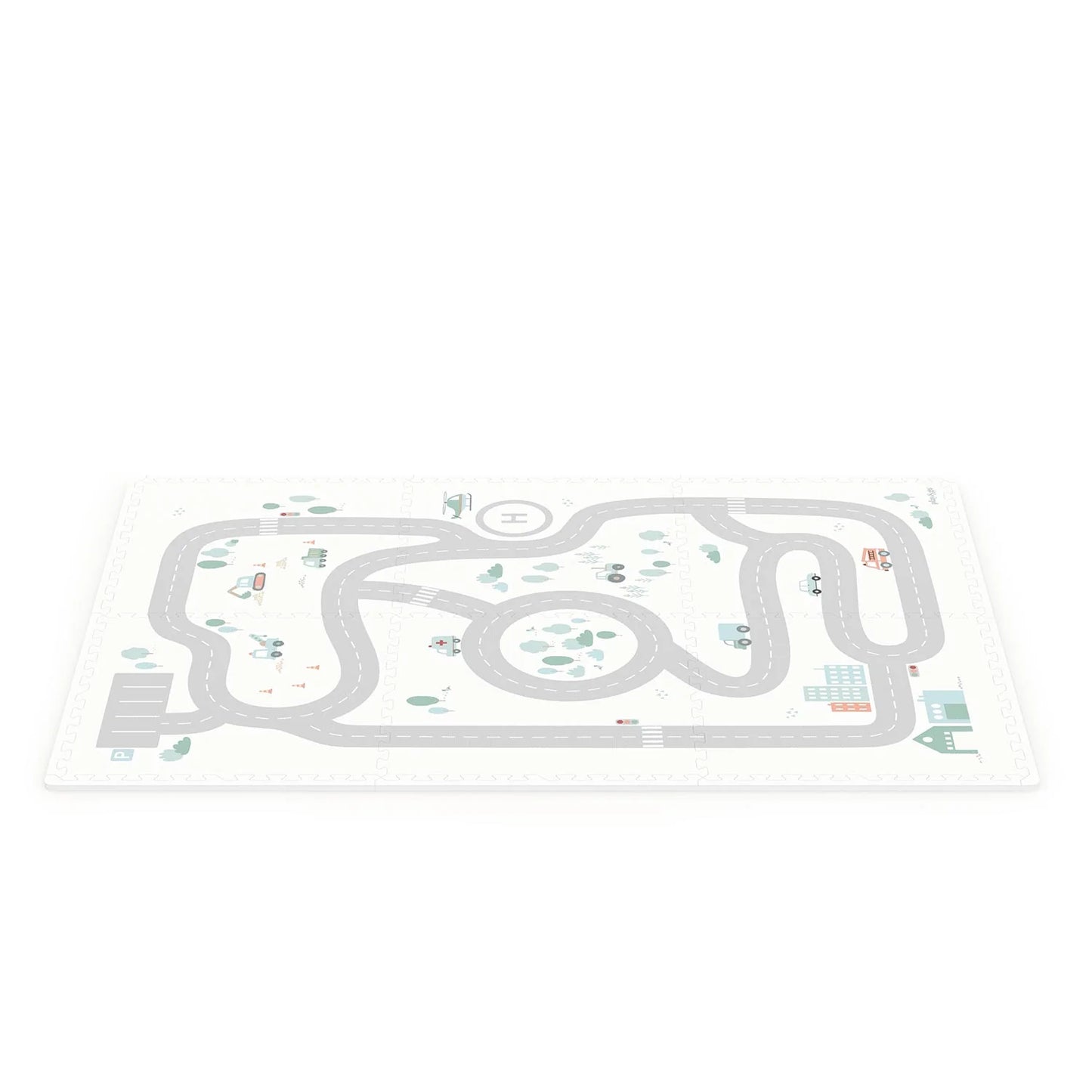 tiloo: Foam Puzzle Playmat & Storage Box - Road Map