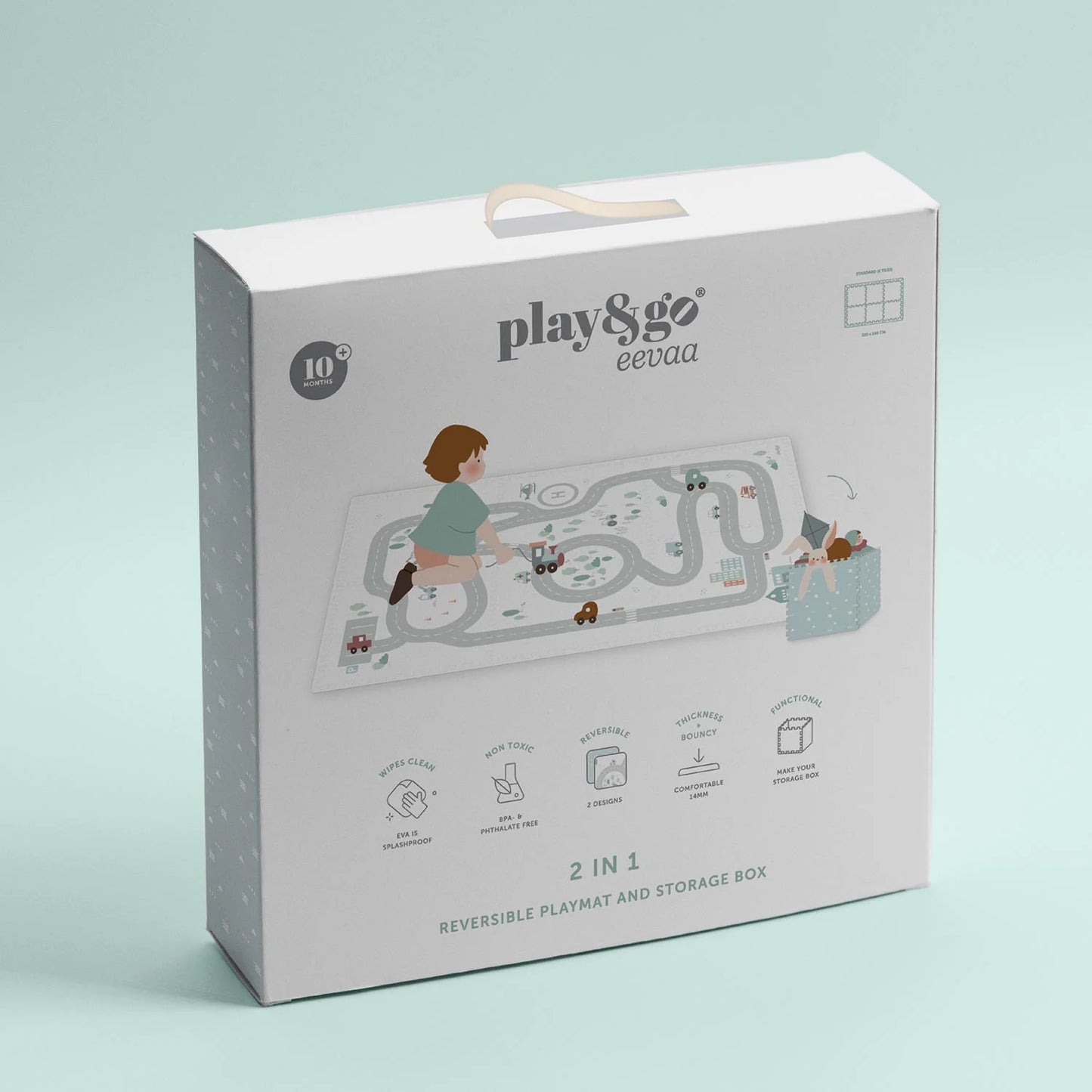 tiloo: Foam Puzzle Playmat & Storage Box - Road Map