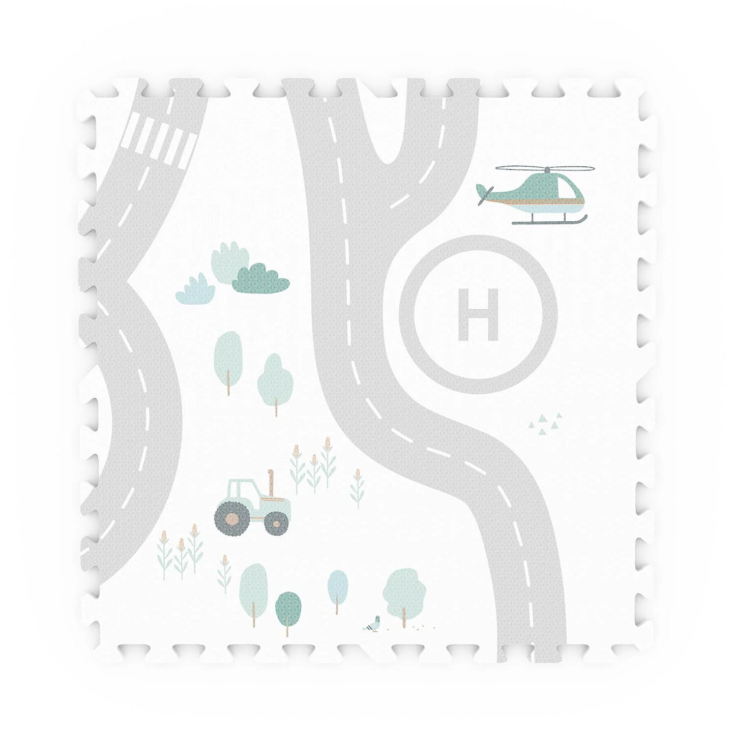 tiloo: Foam Puzzle Playmat & Storage Box - Road Map