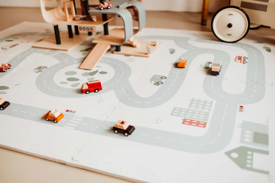 tiloo: Foam Puzzle Playmat & Storage Box - Road Map